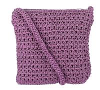 CTM Women's Crochet Crossbody Handbag, Purple