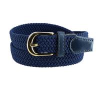 CTM Women's Elastic Braided Stretch Belt, Large, Navy