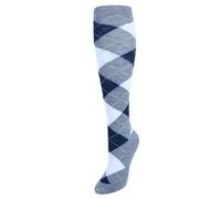 CTM Women's Fun Colored Argyle Plaid Knee High Socks (1 Pair), Grey