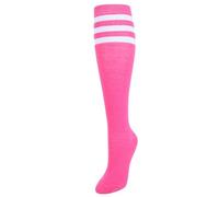CTM Women's Julietta Fashion Knee-High Striped Socks (1 Pair), Hot Pink
