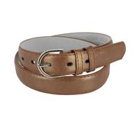 CTM Women's Leather 28.5 mm Metallic Dress Belt, Medium, Bronze