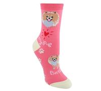 CTM Women's My Pup Crew Novelty Socks, Pomeranian