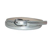 CTM Women's Skinny 1/2 Inch Dress Belt, Large, Silver