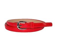CTM Women's Skinny 1/2 Inch Dress Belt, Small, Red
