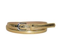 CTM Women's Skinny 1/2 Inch Dress Belt, Xlarge, Gold