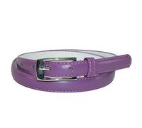 CTM Women's Skinny 3/4 Inch Leather Dress Belt, Large, Purple