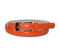 CTM Women's Skinny 3/4 Inch Leather Dress Belt, Medium, Orange