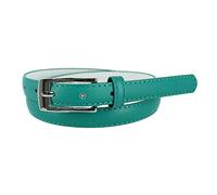 CTM Women's Skinny 3/4 Inch Leather Dress Belt, Medium, Turquoise