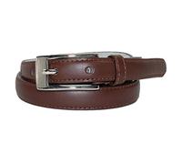 CTM Women's Skinny 3/4 Inch Leather Dress Belt (Pack of 2), Medium, Brown