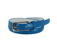 CTM Women's Skinny 3/4 Inch Leather Dress Belt, Small, Royal Blue