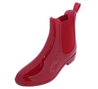 CTM Women's Solid Color Waterproof Ankle Rain Boots