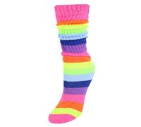 CTM Women's Super Soft Slouch Socks (1 Pair), Neon Rainbow