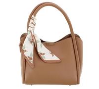CTM Women's Synthetic Leather Shoulder Handbag with Coordinating Scarf, Tan