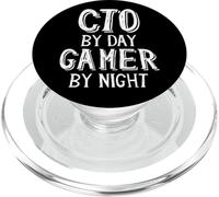 CTO By Day Gamer By Night Chief Technology Officer Executive PopSockets PopGrip for MagSafe