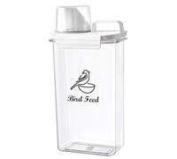 CTomche Bird Seed Storage Container with Measuring Cup and Pour Spout, Airtight Plastic Food Storage Container, BPA Free, 2.5L