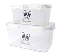 Ctomche Dog Food Storage Container 2 Pack Pet Food Storage Container with Airtight Lid and Scoop Treats and Dry Food Storage for Dog 4.5+3kg Dog Food Bin Biscuit Storage Container,BPA-Free Plastic