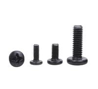 Ctongrun-Cylindrical head bolts M2 M2.5 M3 M4 M5 Black Plated Steel Oval Pan Head Machine Screw Cross Pan Head Machine Screw, Durable and tough(M3x5 30pcs)
