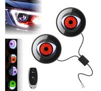 Ctopkatuo 2PCS Animated Devil Eye Car Lights, 8 Mode Beast Demon Headlight Lens With WIFI Control Wireless Dynamic LED