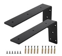 CtopoGo 2-Pack Countertop Support Brackets 16"x8"x2.5", Heavy Duty Steel L Metal Floating Hidden Shelf Bracket for Shelves, Quartz/Granite/Wood/Concrete/Laminate Countertops