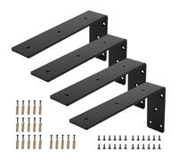 CtopoGo 4-Pack Countertop Support Brackets 8"x6"x2.5", Heavy Duty Steel L Metal Floating Hidden Shelf Bracket for Shelves, Quartz/Granite/Wood/Concrete/Laminate Countertops