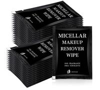 Ctosree 150 pcs Makeup Remover Wipes Bulk Individually Wrapped Makeup Wipes Single Makeup Remover Cloth Facial Cleansing Pads for Mascara Lipstick Oil Dirt Face Skin Travel Hotel (Black)