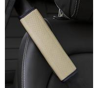 Ctpyoks 2 Pcs Car Seat Belt Cover for Buick Park Avenue Shanghai 2007-2012, Leather Pads Breathable Comfortable Removable Seatbelt Pad Protect Neck Shoulders Interior Accessories,Beige