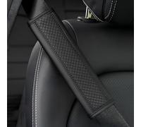 Ctpyoks 2 Pcs Car Seat Belt Cover for Suzuki Alto Kei Lapin Twin Celerio Swift Dzire, Leather Pads Breathable Comfortable Removable Seatbelt Pad Protect Neck Shoulders Interior Accessories,Black