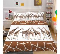 CTQTZ Animal 3D Bedding Quilt Covers Double Size Giraffe Duvet Cover Set Wild Animal 3D Printed Children Boys Girls Quilt Cover For Bedroom Decor