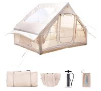 CTREVL Camping Tent Inflatable with Hand Pump, 5-Minute Instant Setup Blow Up Tents for Camping Adults 4 Person Sun Protection and Ventilation for Family Outdoor Adventures