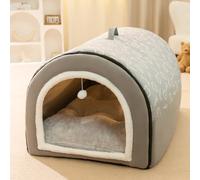 CTREVL Dog House Indoor Memory Sponge, Pet dog Cave bBed, Cozy Dog House, Foldable Dog House Kennel Bed Mat with Cushion for Small Medium Large Dogs Cats(Grey,75x50x50cm)