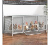 CTREVL Large Metal Chicken Coop with Skylight on the Top for 10-15 Chickens, Chicken Enclosure Outdoor Easy to Assemble Metal Frame Chicken Pen Duck House Rabbits Cage for Outdoor Backyard Farm Use(Si