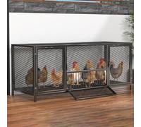 CTREVL Large Metal Chicken Coop with Skylight on the Top for 10-15 Chickens, Chicken Enclosure Outdoor Easy to Assemble Metal Frame Chicken Pen Duck House Rabbits Cage for Outdoor Backyard Farm Use(Bl