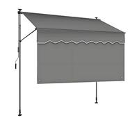 CTREVL Retractable Patio Awning, Manual Retractable Awnings for Patio with Privacy Curtain, Manual Retractable Awning Adjustable angle and height for Backyard Garden Balcony(Dark grey,4m/13.1ft)