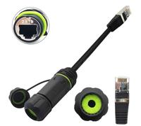 CTRICALVER 1 Pcs M20 RJ45 Waterproof Connector, Panel Mounting IP68 Outdoor Ethernet LAN Cable Connector with Shielding CAT6
