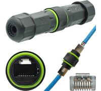 CTRICALVER 1 Pcs RJ45 Waterproof Connector, IP68 Outdoor Ethernet Cable Connector, Compatible with CAT6/Cat5e Ethernet LAN Cable