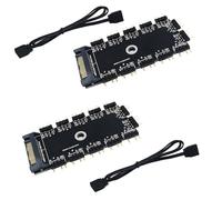 CTRICALVER 1 to 11 Port ARGB HUB 5V 3Pin RGB Splitter with SATA/IDE Port (2pcs)