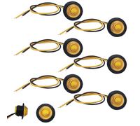 CTRICALVER 3/4 Inch Universal Round LED Side Marker Lights IP67 Waterproof Taillight Brake Light Indicators for 12V Small Vehicles 6 Pcs Yellow Replacement Side Indicator Lamps