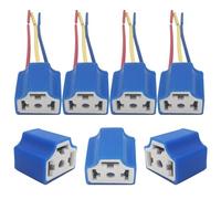 CTRICALVER 4 Pcs Blue Ceramic H4 Headlight Socket, 40A 12V/24V Universal, Halogen