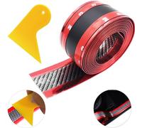CTRICALVER 5cmx3m Car Door Sill Protector - Self-Adhesive Anti-Scratch, Dual-Tone Red + Yellow Scraper (Fits Most Cars)