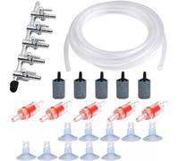 CTRICALVER air Tube Connector 40 Pieces Set Y Type T Type L Type I Type Fitting Branch Connection 4 Types Aquarium Plastic Clear Oxygen Tube Outer Diameter 5mm Inner Diameter 4mm (5m)