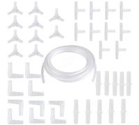 CTRICALVER air tube connector 40 pieces set Y type T type L type I type fitting branch connection 4 types aquarium plastic clear oxygen tube outer diameter 5mm inner diameter 4mm (5m)
