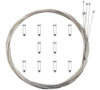 CTRICALVER Bike Gear Cable, 6 Pcs 2.1M Stainless Steel Bicycle Shifter Cable, Universal Bicycle Shift Cables, with Cable End Crimps Caps (10pcs)