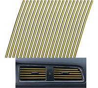 CTRICALVER Car Vent Strips, 20 Pcs Car Air Conditioner Vent Outlet Trim Strip, DIY Decoration, U-Shape Trim Strip,Auto Interior Trim Decoration (Electroplating Gold)