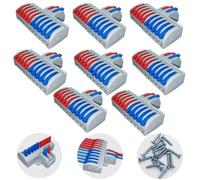 CTRICALVER Compact Lever Nut Wire Splitter Connectors Inline Quick Connection Lever Terminal Blocks Red Blue 2 in 10 Out 8Pcs
