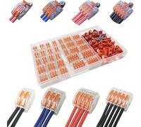 CTRICALVER Electrical Connector Blocks, 31 pcs Compact Wire Connectors Conductor Wire Connectors with Spring Push Lever for Solid, Stranded and Flexible Wire Cables