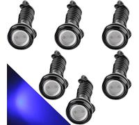 CTRICALVER High Power 18mm 9W Eagle Eye LED Light,Car Motorcycle DRL Daytime Running Light Fog Lamp Reversing Light Marker Light 12V Waterproof(Blue，6PCS)