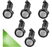 CTRICALVER High Power 18mm 9W Eagle Eye LED Light,Car Motorcycle DRL Daytime Running Light Fog Lamp Reversing Light Marker Light 12V Waterproof(Green，6PCS)