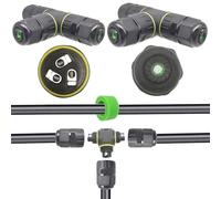 CTRICALVER IP68 Waterproof Junction Box | 2 PIN/ 3 PIN M20 Outdoor Cable Connector Weatherproof Electrical External Connector, 3 Pole Waterproof T Shape Wire Sleeve Coupler, A.W.G: 20-13
