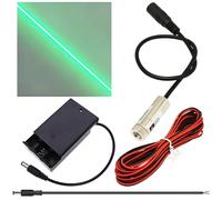 CTRICALVER Laser Module Adjustable Focal Kit, 520nm Industrial Laser Module Diode 3-5V 2.1mm DC Plug +Power Supply kit (Light Source Shape: Green line)