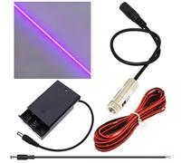CTRICALVER Laser Module Adjustable Focal Kit, (Light Source Shape: Purple line) 3-5V 405nm Industrial Laser Module Diode 2.1mm DC Plug +Power Supply kit